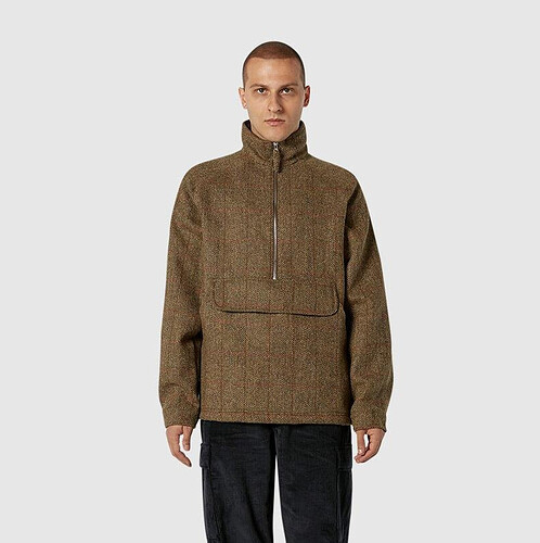 pop-trading-co-TWEED-Half-Zip-Harris-Tweed-Jacket