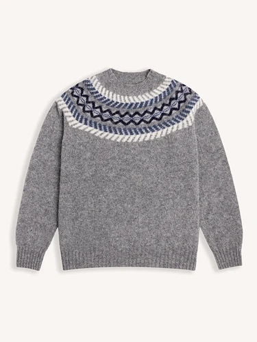 YokeFairisleCrewinGrey