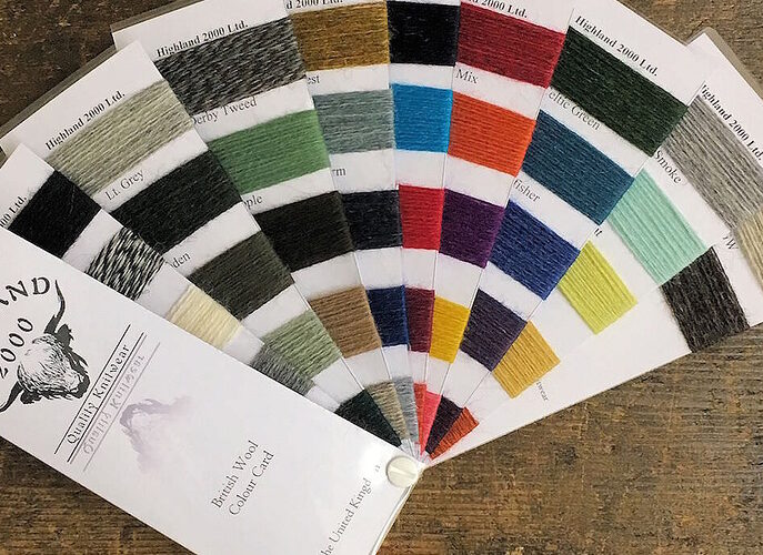 Highland 2000 British Wool Colour Swatches