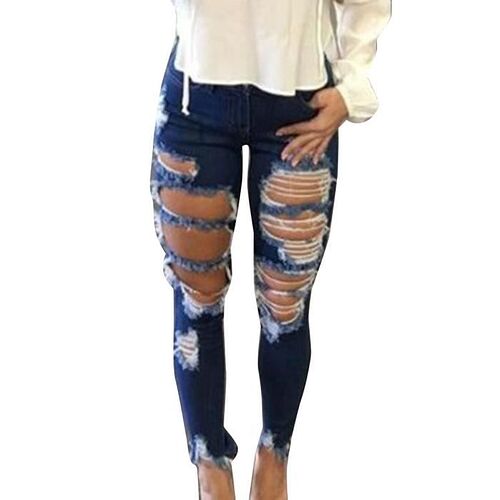 femme-destroy-troue-pantalons-jeans-dechires-troue