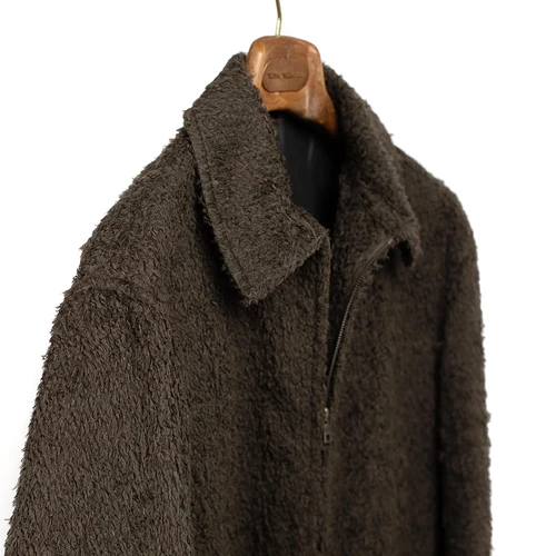 blurhms_Made_in_Japan_Fall_Winter_2025_FW25_Zip_blouson_in_heather_nutmeg_brown_shaggy_wool_10_2048x