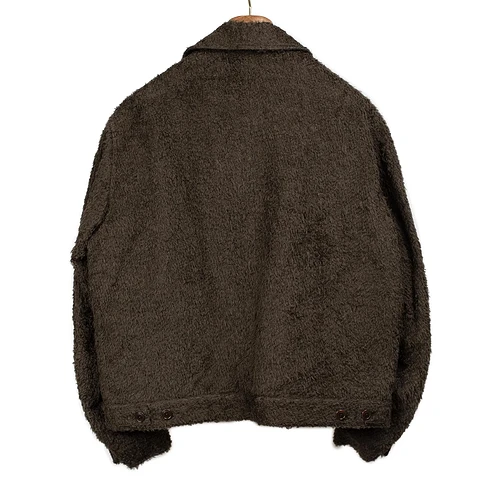 blurhms_Made_in_Japan_Fall_Winter_2025_FW25_Zip_blouson_in_heather_nutmeg_brown_shaggy_wool_1_2048x