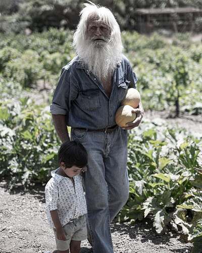 Manolis. Sailed around the world for over 40 years  before going back to his garden and partial